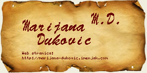 Marijana Duković vizit kartica
